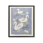 Swans Among the Lily Pads Framed Canvas Print Gallery Image 6