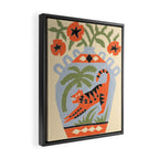 Tiger and Poppies Framed Canvas Print Gallery Image 2