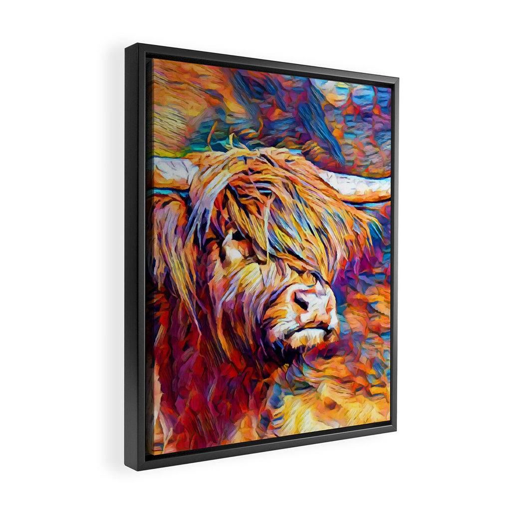 Highland Cow 6 Framed Canvas Print Gallery Image 2