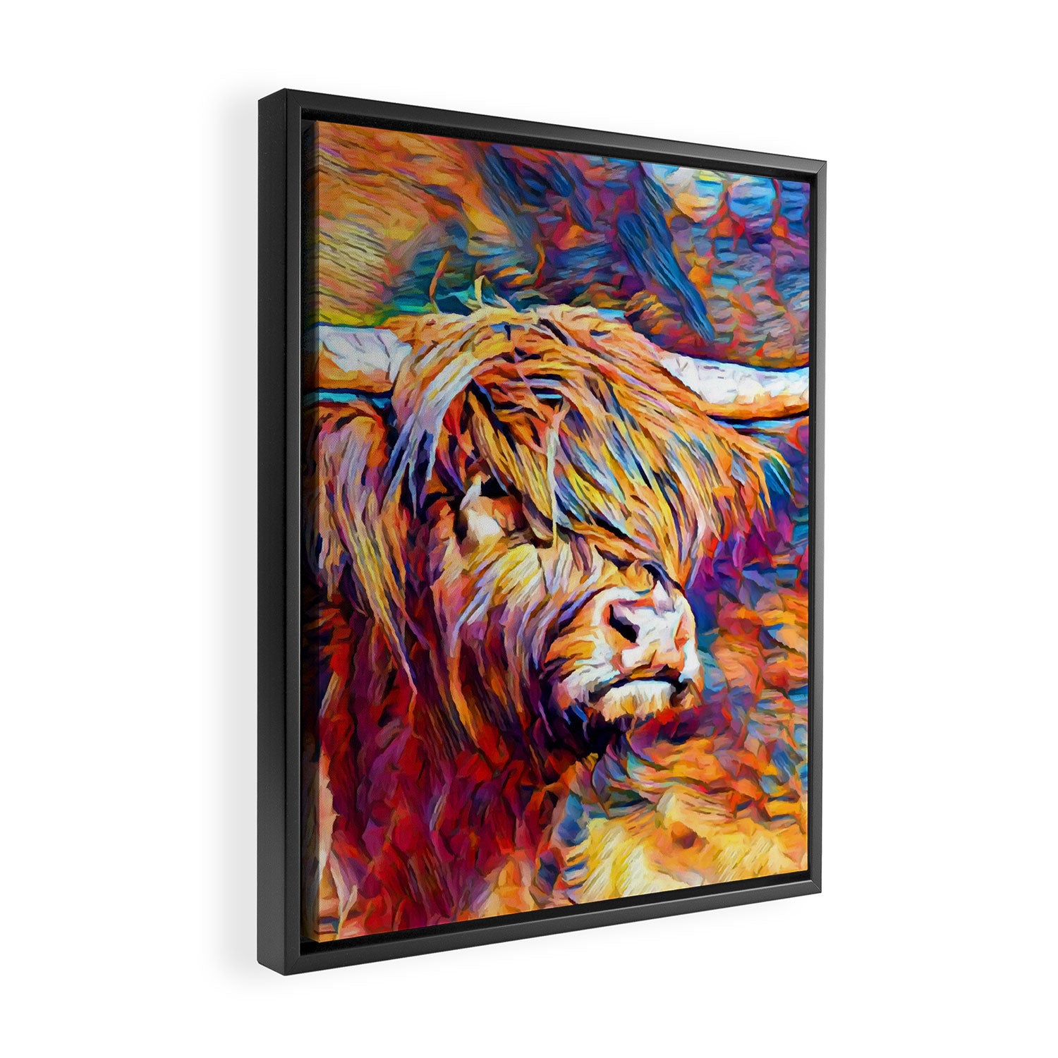 Highland Cow 6 Framed Canvas Print Gallery Image 2