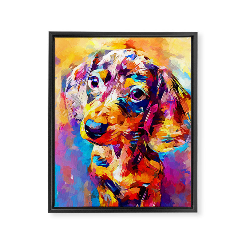 Mini Dachshund Framed Canvas Print Gallery Image 6