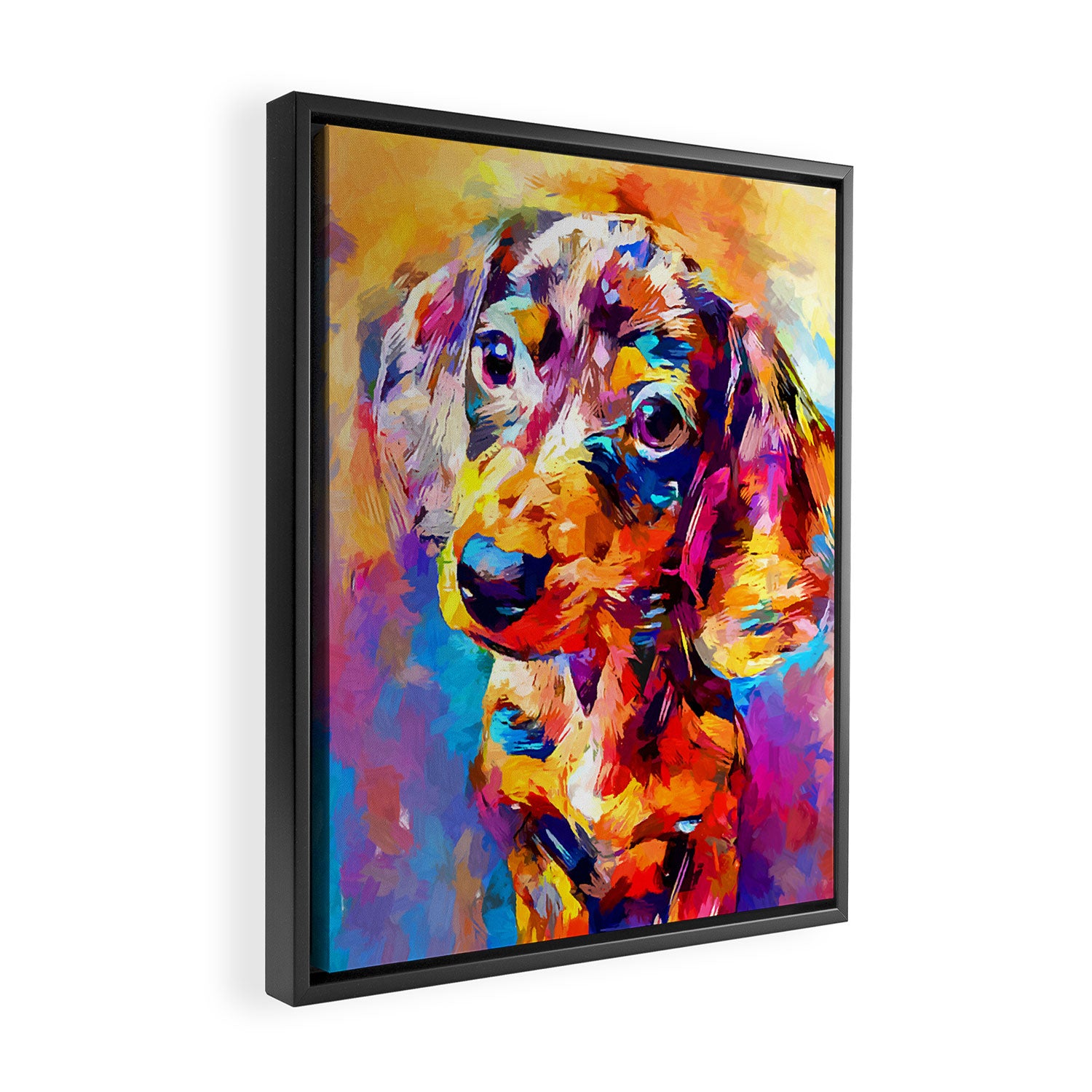 Mini Dachshund Framed Canvas Print Gallery Image 2