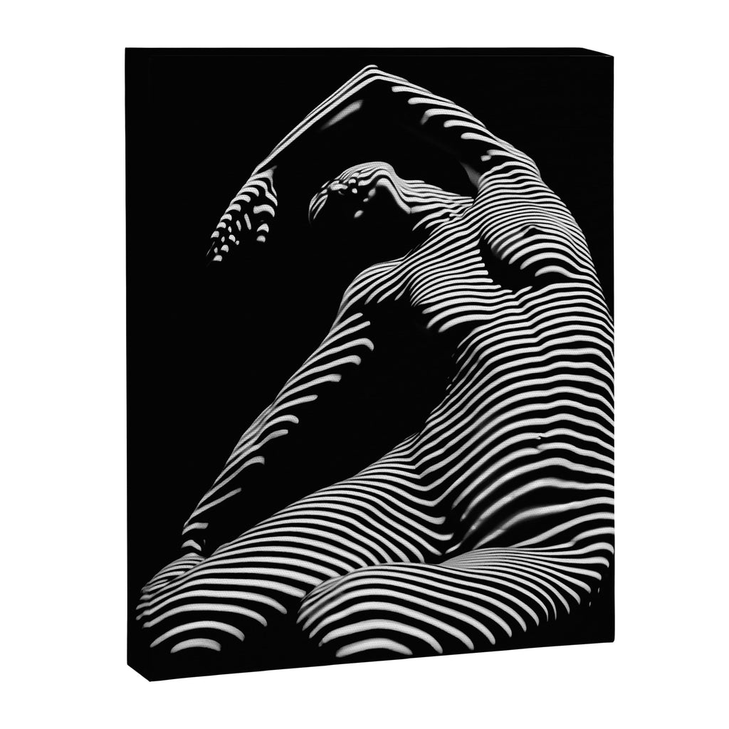 0077s-DJA Abstract Photograph of Seated Woman Striped by Light and Shade Canvas Print Gallery Image 8