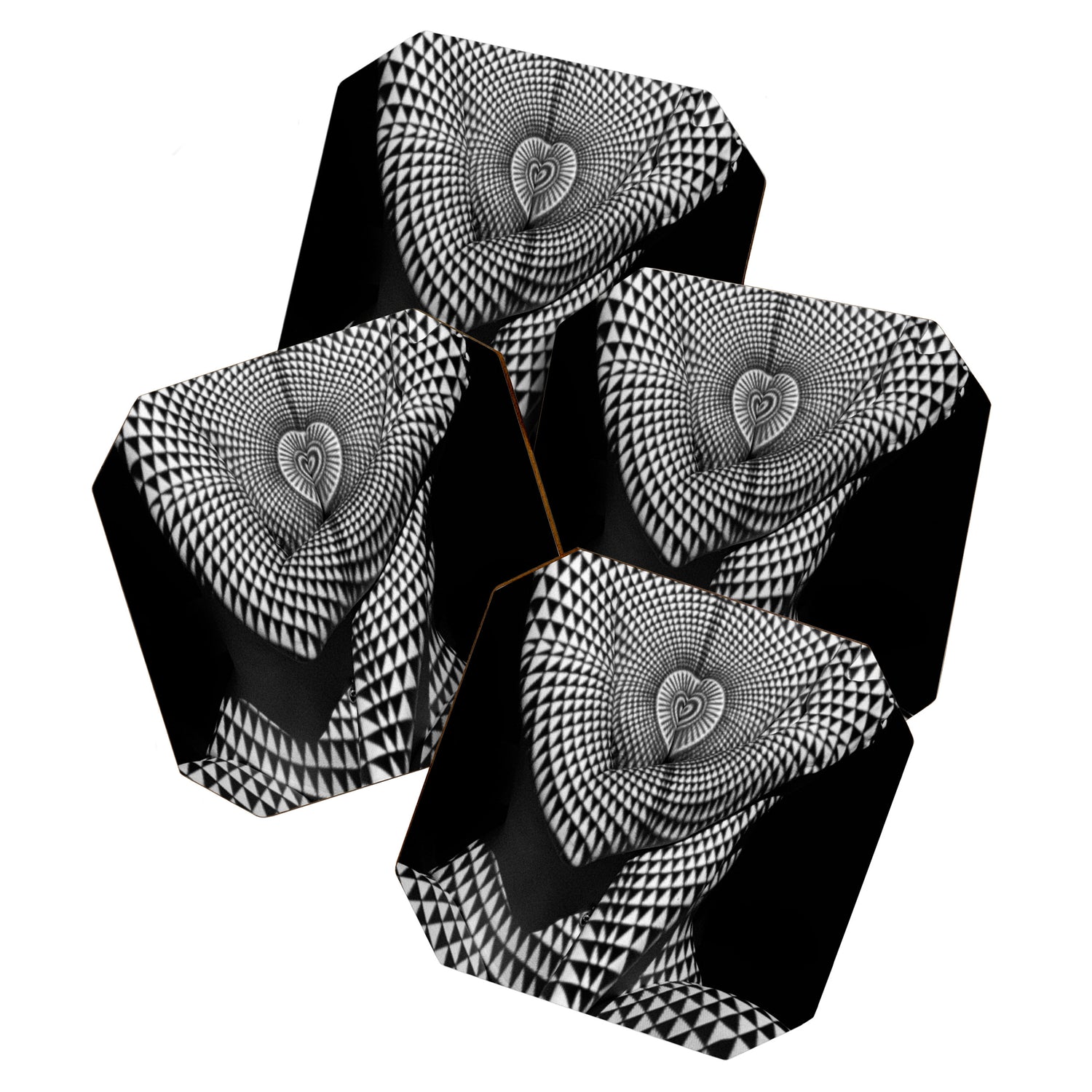 0622-JAL Heart Shape Pattern on Breasts and Nude Body Abstracted by Optical Patten Coaster Gallery Image 1