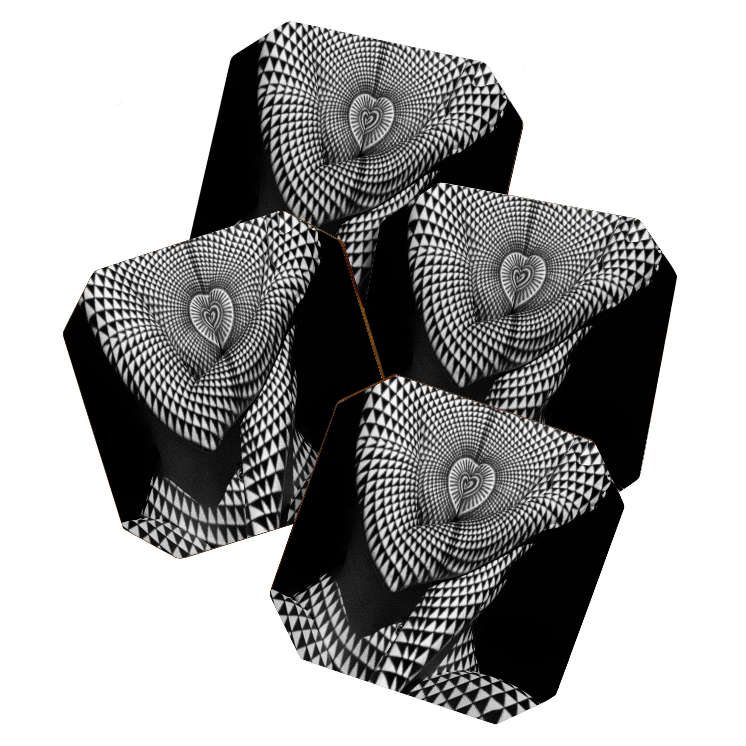 0622-JAL Heart Shape Pattern on Breasts and Nude Body Abstracted by Optical Patten Coaster Gallery Image 1