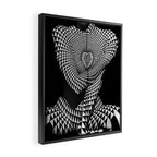 0622-JAL Heart Shape Pattern on Breasts and Nude Body Abstracted by Optical Patten Framed Canvas Print Gallery Image 2