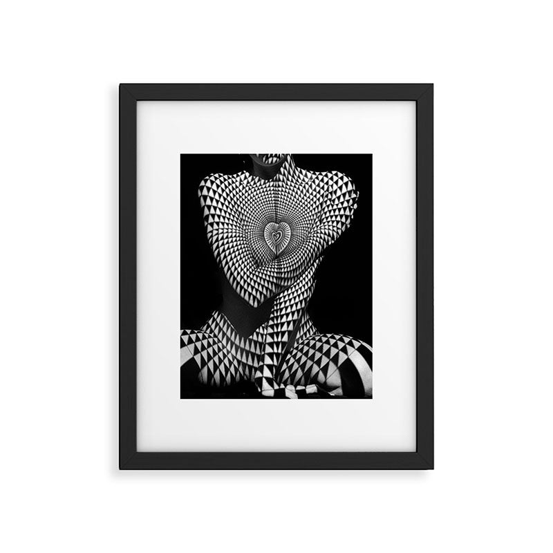 0622-JAL Heart Shape Pattern on Breasts and Nude Body Abstracted by Optical Patten Framed Art Print Gallery Image 5