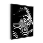 2070-AK Woman Nude Zebra Striped Light Curves around Back Butt Behind Naked Art Framed Canvas Print Gallery Image 2
