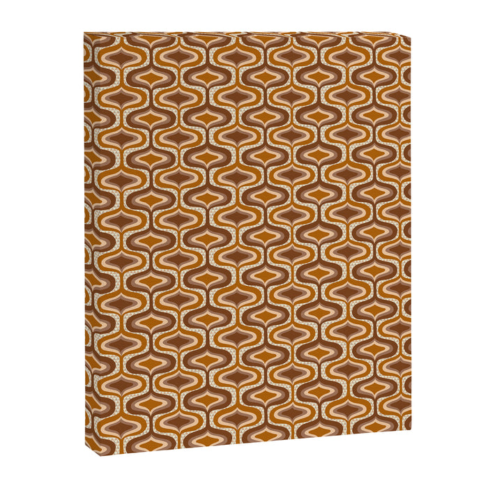 70s mod fabric repeat, orange and browns Canvas Print Gallery Image 1