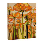 70s, Orange California poppies, mid century, 70s retro, flowers Canvas Print Gallery Image 3