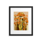 70s, Orange California poppies, mid century, 70s retro, flowers Framed Art Print Gallery Image 4