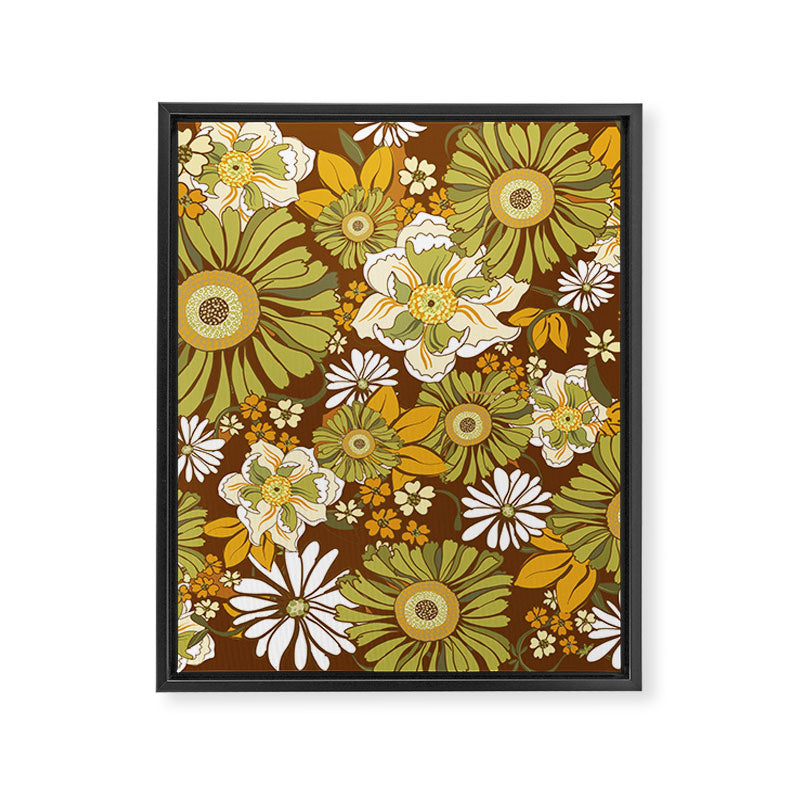 70s Retro Flower Power boho pattern Framed Canvas Print Gallery Image 8