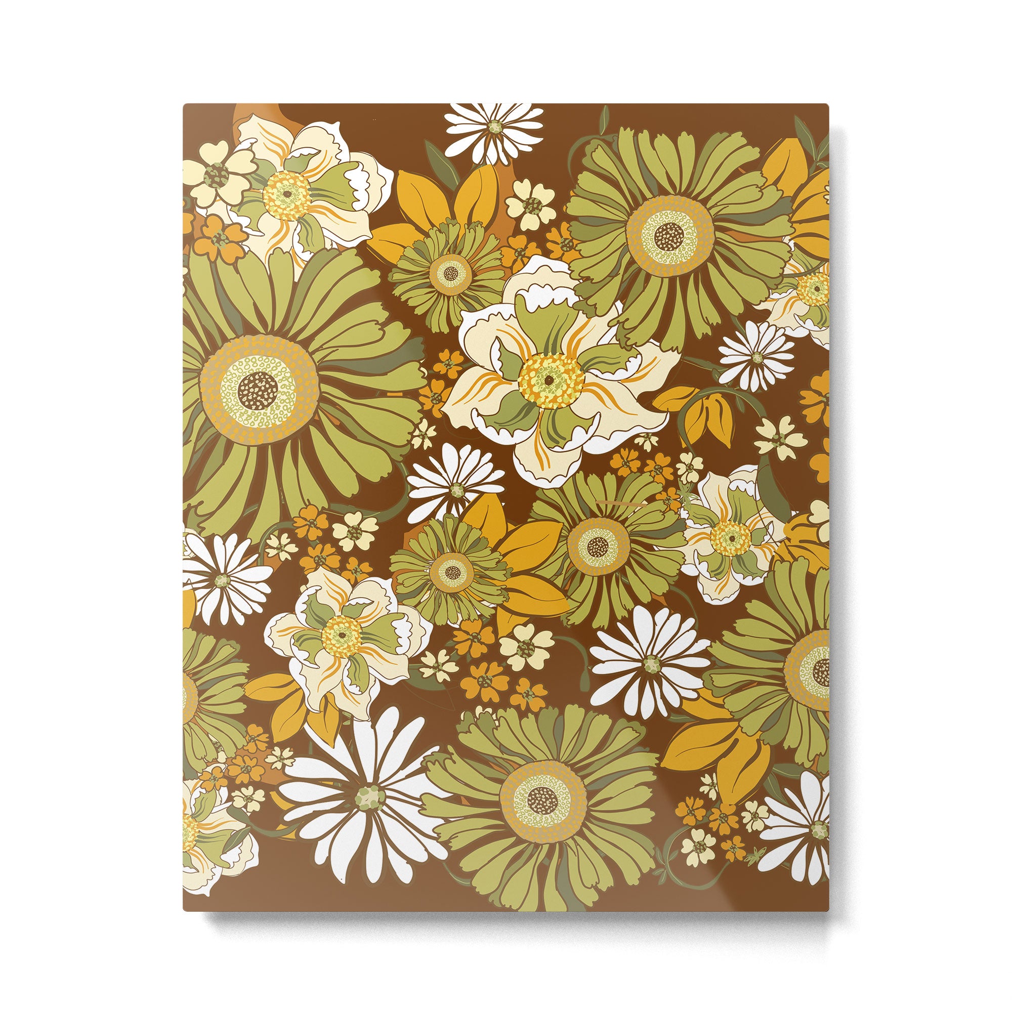 70s Retro Flower Power boho pattern Metal Print Gallery Image 6