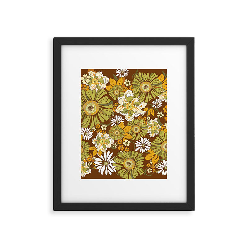 70s Retro Flower Power boho pattern Framed Art Print Gallery Image 4