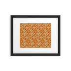 70s retro vintage daisies, flowers, orange, peach Framed Art Print Gallery Image 5