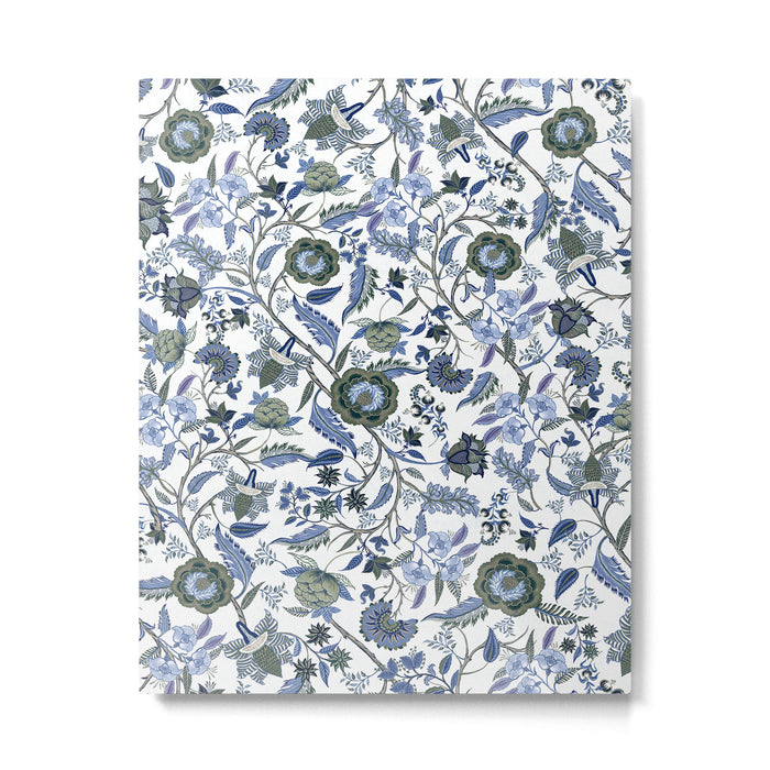Blue Chinoiserie, Chintz, Indian, vintage floral, 70s,  Metal Print Gallery Image 1