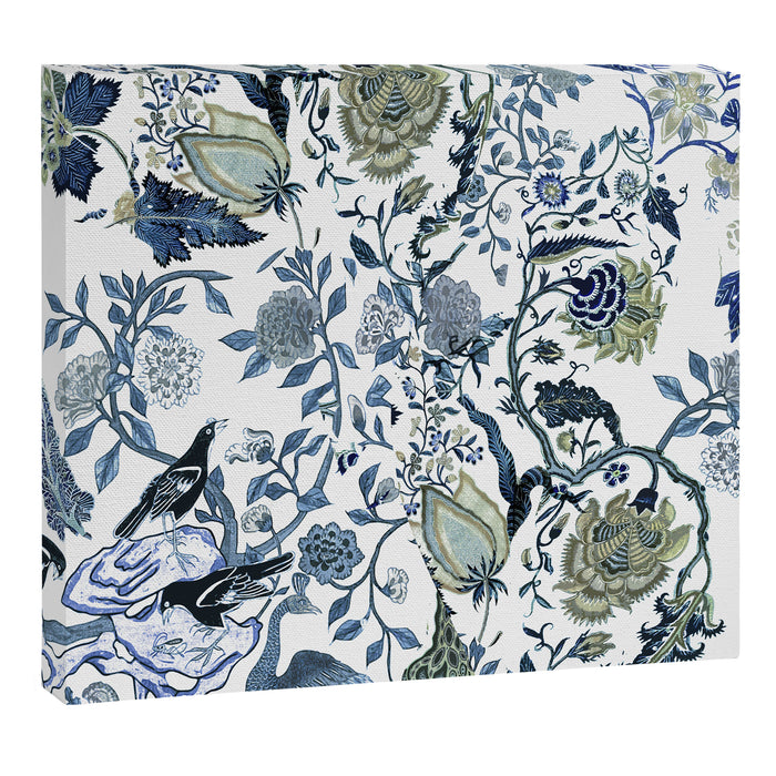 Blue vintage chinoiserie flora Canvas Print Gallery Image 1