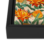 Botanical Australian natives orange on peach Framed Canvas Print Gallery Image 3