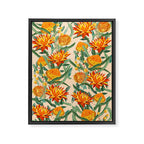 Botanical Australian natives orange on peach Framed Canvas Print Gallery Image 6