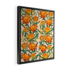 Botanical Australian natives orange on peach Framed Canvas Print Gallery Image 2