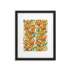 Botanical Australian natives orange on peach Framed Art Print Gallery Image 5