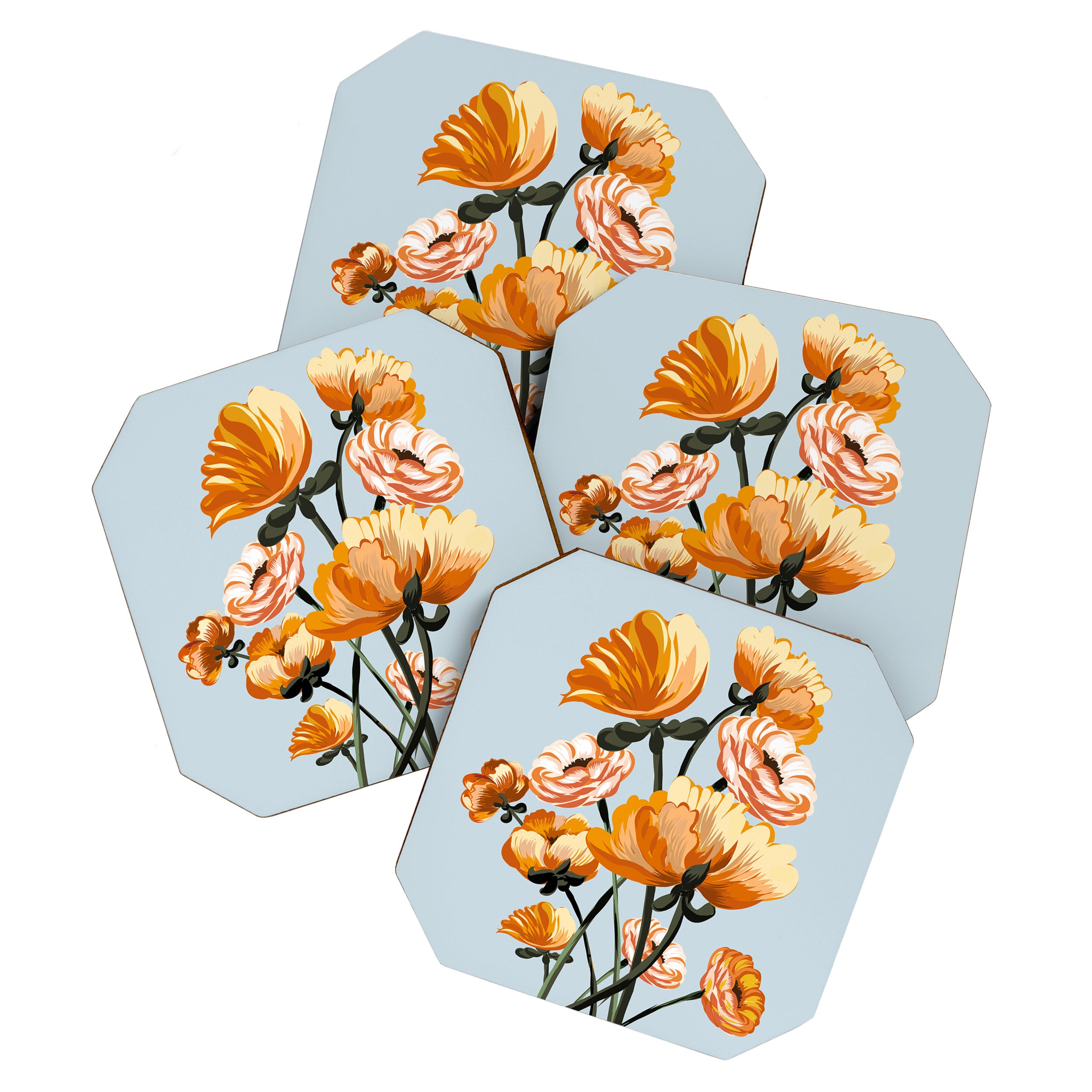 California poppies, Spring flowers warm colors, Coaster Gallery Image 1