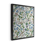 Chinoiserie birds peacock flowers leaves, romantic, vintage, retro, cozy heirloom Framed Canvas Print Gallery Image 2