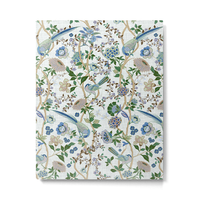 Chinoiserie birds peacock flowers leaves, romantic, vintage, retro, cozy heirloom Metal Print Gallery Image 1