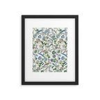 Chinoiserie birds peacock flowers leaves, romantic, vintage, retro, cozy heirloom Framed Art Print Gallery Image 6