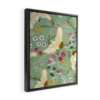 Chinoiserie Cranes on green birds vintage Framed Canvas Print Gallery Image 2