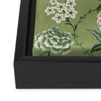 Chinoiserie Regency green, florals Framed Canvas Print Gallery Image 3