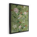 Chinoiserie Regency green, florals Framed Canvas Print Gallery Image 2