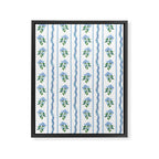 Hydrangea blue and white stripes coastal style Framed Canvas Print Gallery Image 8