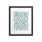 Hydrangea blue flowers, botanicals, blue and white floral Framed Art Print Gallery Image 4