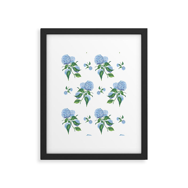 Hydrangeas blue and white - Jumbo Framed Art Print Gallery Image 6