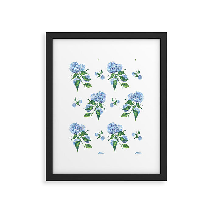 Hydrangeas blue and white - Jumbo Framed Art Print Gallery Image 1