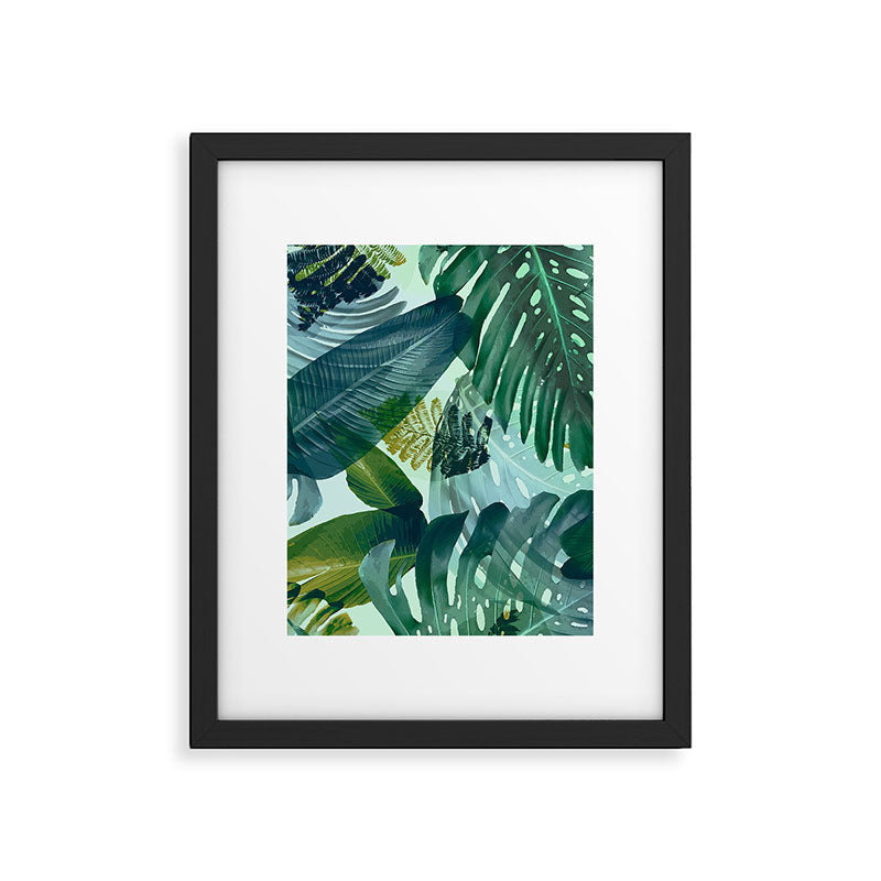 Jungles greens, banana leaf, tropical, Hawaii decor Framed Art Print Gallery Image 4