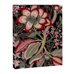 Oriental exotic chintz bamboo red flowers on black Canvas Print Gallery Image 6