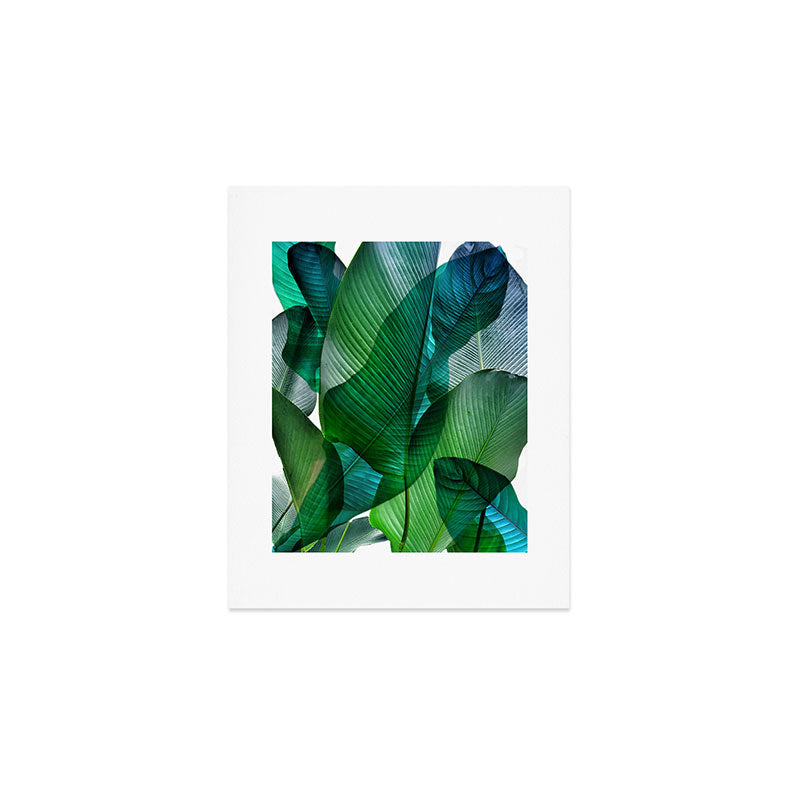 Palm leaf jungle Bali banana palm frond greens Art Print Gallery Image 1