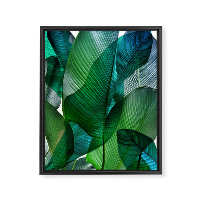 Palm leaf jungle Bali banana palm frond greens Framed Canvas Print Gallery Image 1