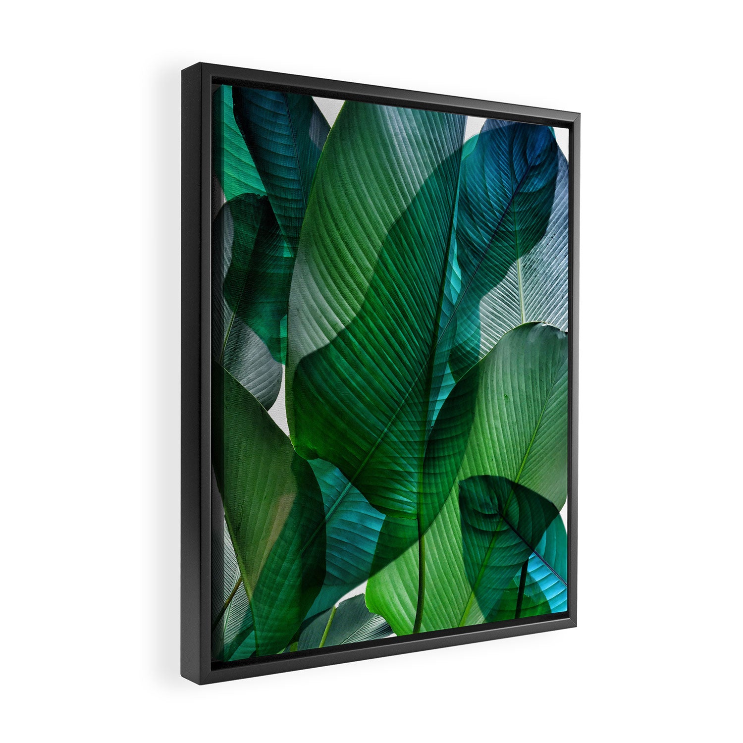 Palm leaf jungle Bali banana palm frond greens Framed Canvas Print Gallery Image 2