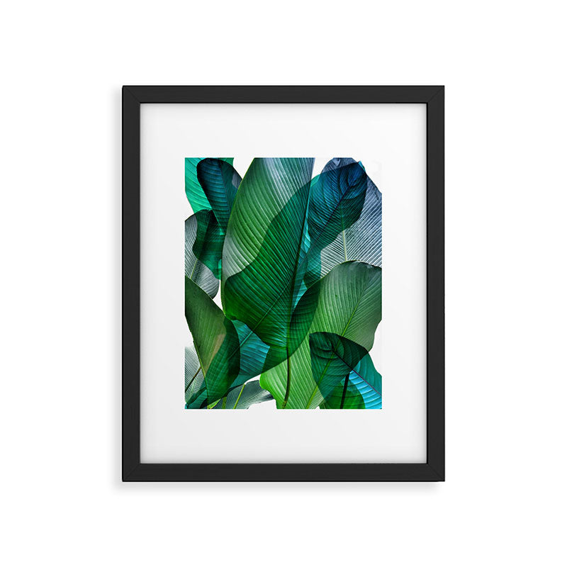 Palm leaf jungle Bali banana palm frond greens Framed Art Print Gallery Image 4