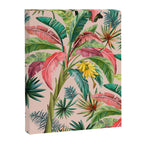Palm Life, tropical palm leaves, banana palm, Hollywood Regency, green, pinks Canvas Print Gallery Image 8