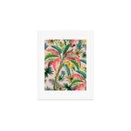 Palm Life, tropical palm leaves, banana palm, Hollywood Regency, green, pinks Art Print Gallery Image 1
