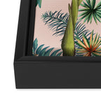 Palm Life, tropical palm leaves, banana palm, Hollywood Regency, green, pinks Framed Canvas Print Gallery Image 3