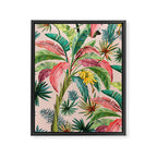 Palm Life, tropical palm leaves, banana palm, Hollywood Regency, green, pinks Framed Canvas Print Gallery Image 8