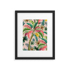 Palm Life, tropical palm leaves, banana palm, Hollywood Regency, green, pinks Framed Art Print Gallery Image 6