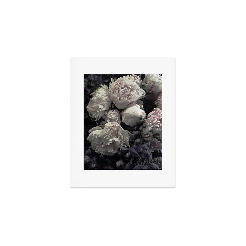 Peonies pale pink and white floral bunch Art Print Gallery Image 1