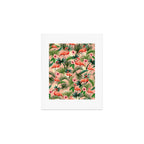 Pink flamingoes, tropical palm leaves, retro, Hollywood style,  Art Print Gallery Image 1