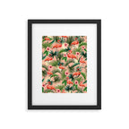 Pink flamingoes, tropical palm leaves, retro, Hollywood style,  Framed Art Print Gallery Image 5